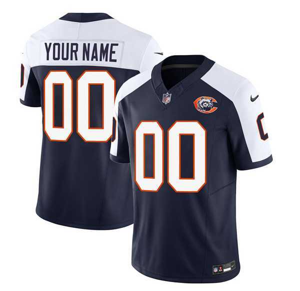 Mens Chicago Bears Active Player Custom 2023 F.U.S.E. Navy White Throwback Limited Football Stitched Jersey